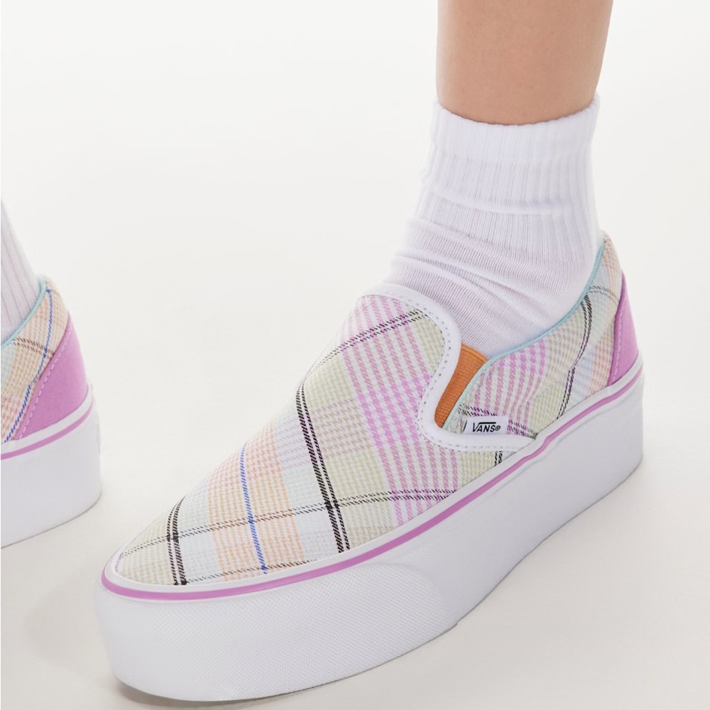 Vans Women's Multicolor Plaid Slip-On Sneakers